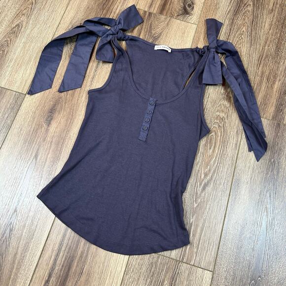 Ulla Johnson Bailey Tank Bow Shoulders Tank Top - Picture 3 of 6